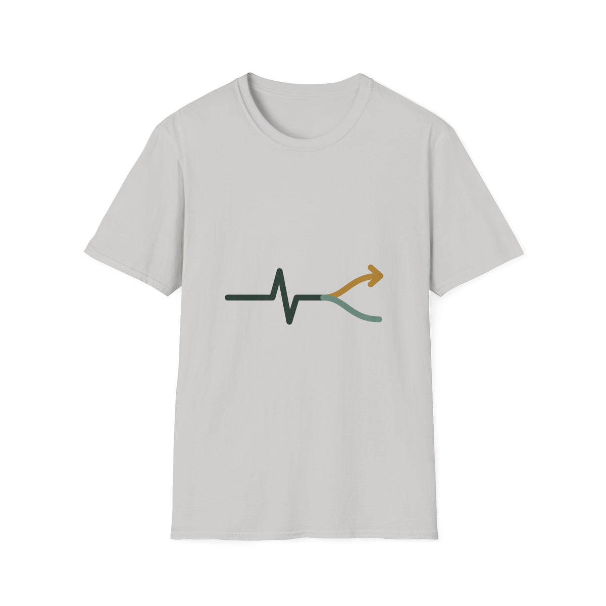 Fork Instinct Mark Tee in Natural and Sand — Minimalist Gut Instinct Graphic Tee, Earth Tone Unisex Shirt