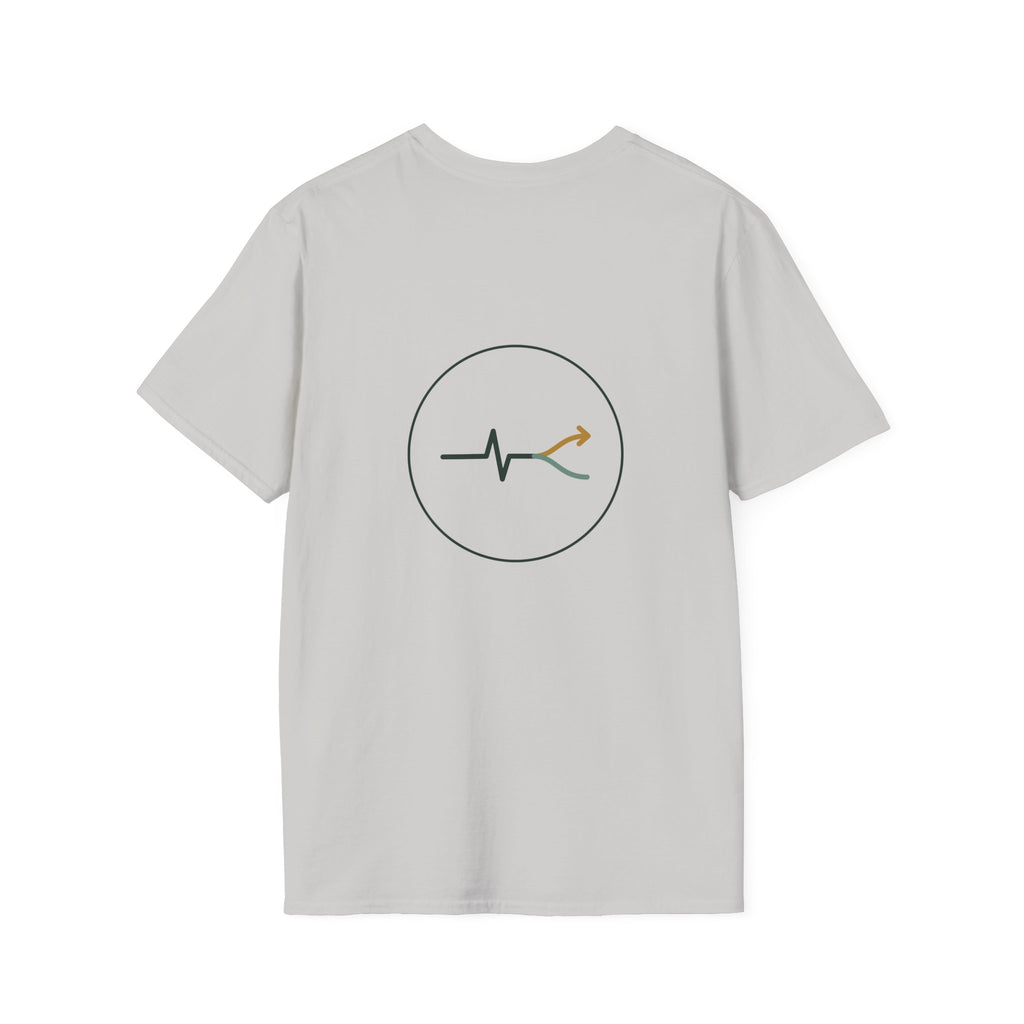Two Roads One Gut Tee — Front and Back Print, Bold Typography Shirt, Unisex Cotton