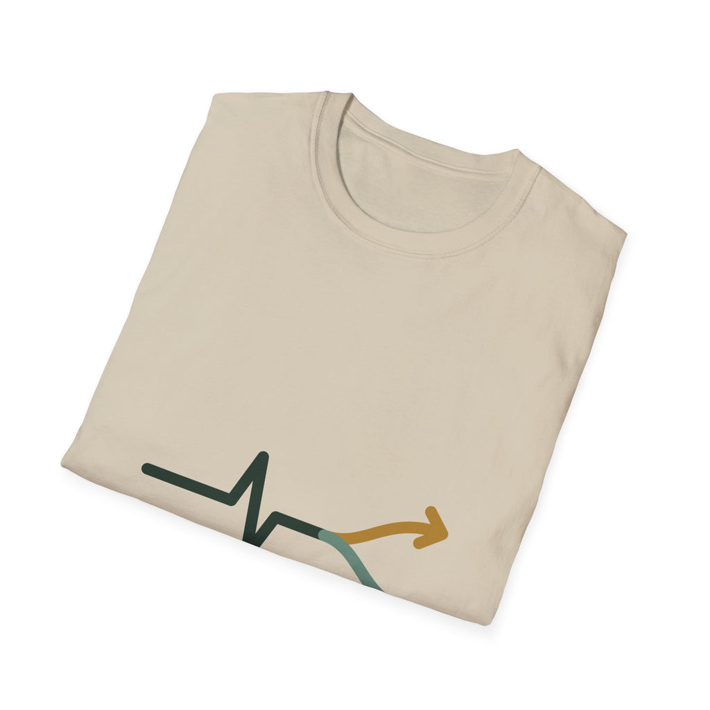 Fork Instinct Mark Tee in Natural and Sand — Minimalist Gut Instinct Graphic Tee, Earth Tone Unisex Shirt