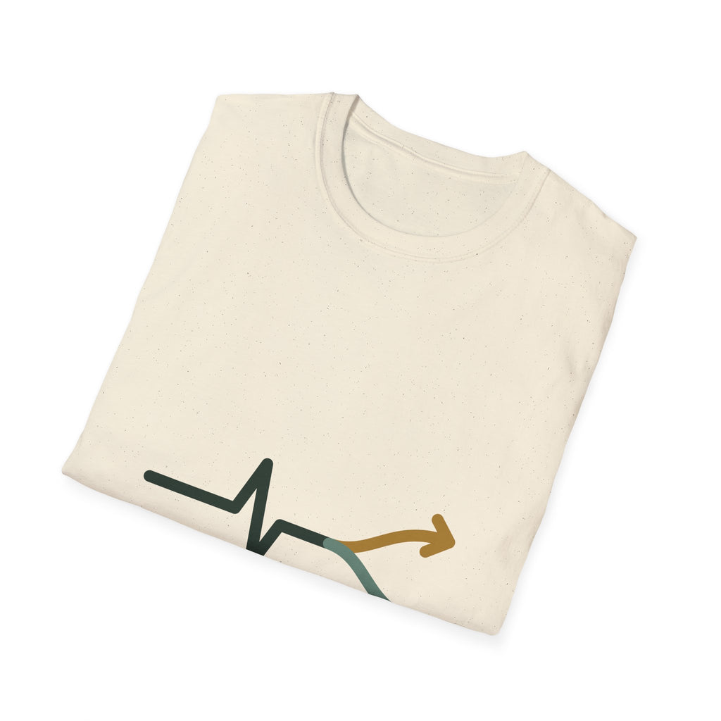 Fork Instinct Mark Tee in Natural and Sand — Minimalist Gut Instinct Graphic Tee, Earth Tone Unisex Shirt
