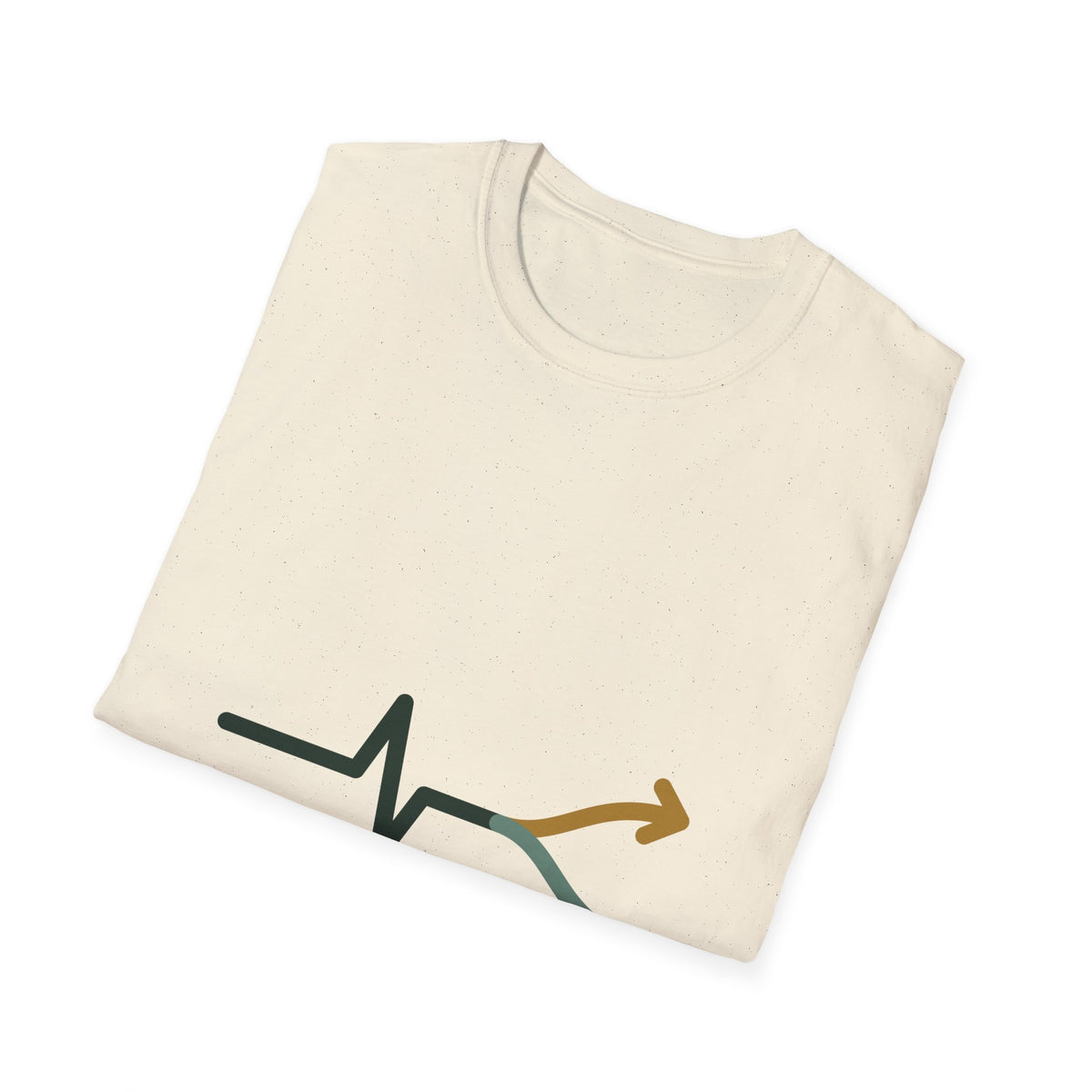 Fork Instinct Mark Tee in Natural and Sand — Minimalist Gut Instinct Graphic Tee, Earth Tone Unisex Shirt