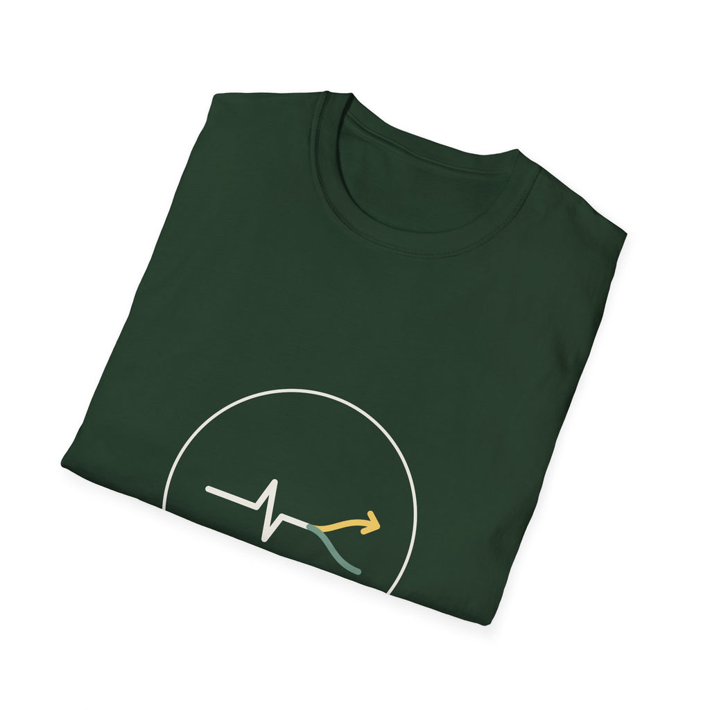 The Seal Tee in Forest Green and Black — Fork Instinct Ring Logo, Minimalist Circle Graphic Tee