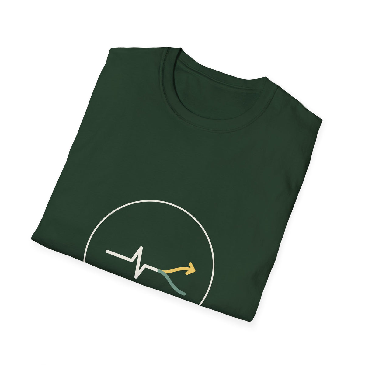 The Seal Tee in Forest Green and Black — Fork Instinct Ring Logo, Minimalist Circle Graphic Tee