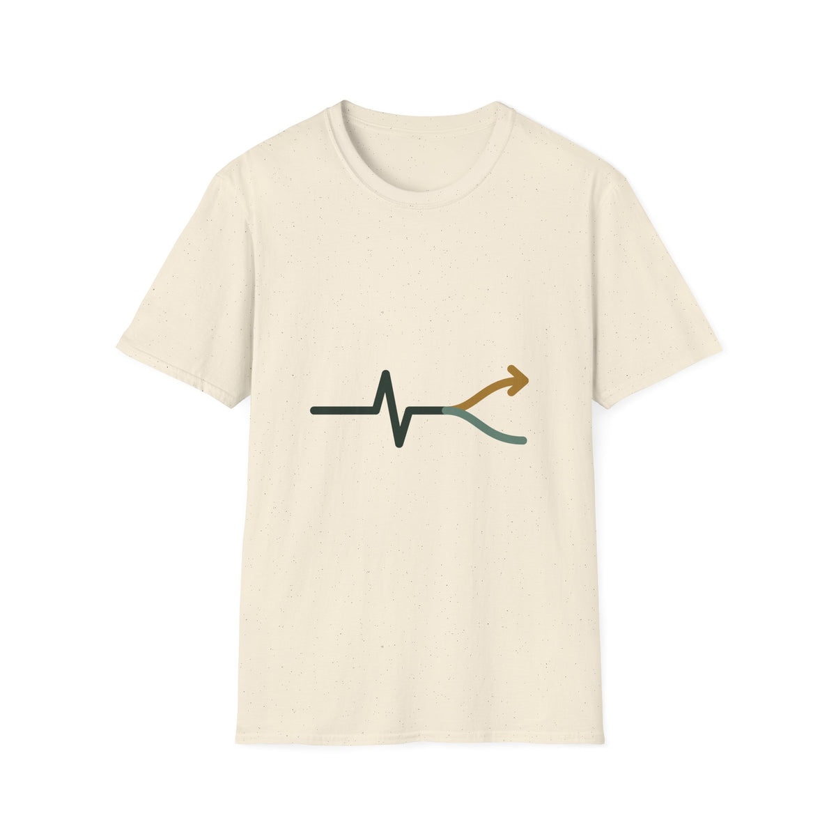 Fork Instinct Mark Tee in Natural and Sand — Minimalist Gut Instinct Graphic Tee, Earth Tone Unisex Shirt