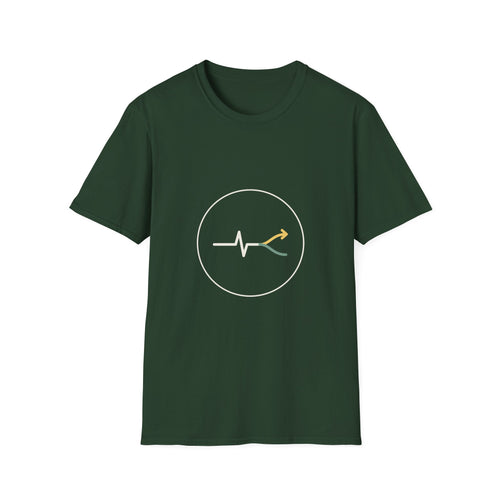 The Seal Tee in Forest Green and Black — Fork Instinct Ring Logo, Minimalist Circle Graphic Tee