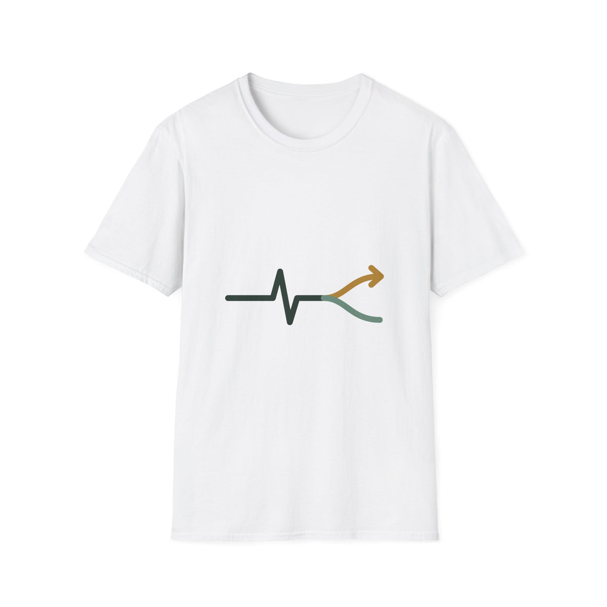 Fork Instinct Mark Tee in Natural and Sand — Minimalist Gut Instinct Graphic Tee, Earth Tone Unisex Shirt