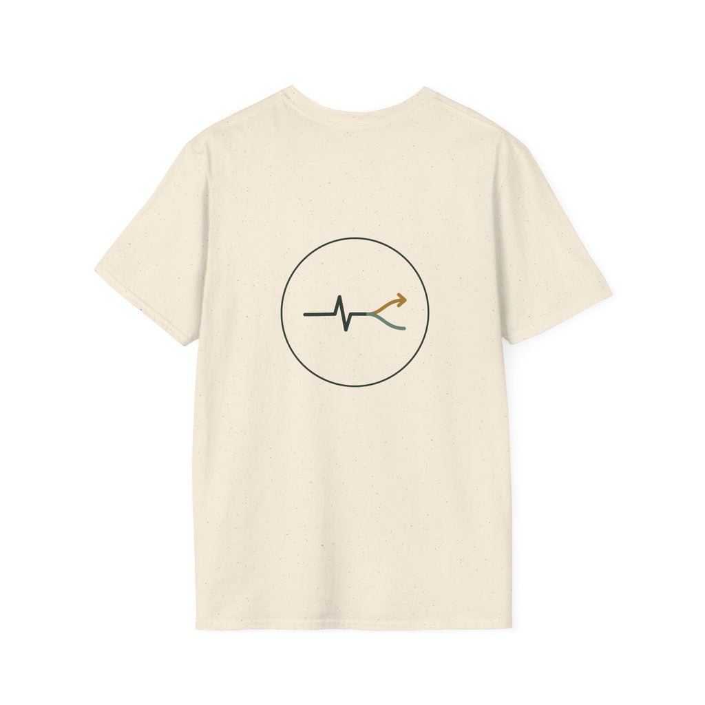 Two Roads One Gut Tee — Front and Back Print, Bold Typography Shirt, Unisex Cotton